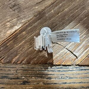 Freida Rothman Sterling Silver Ring with Diamonds, NWT $195 Retail